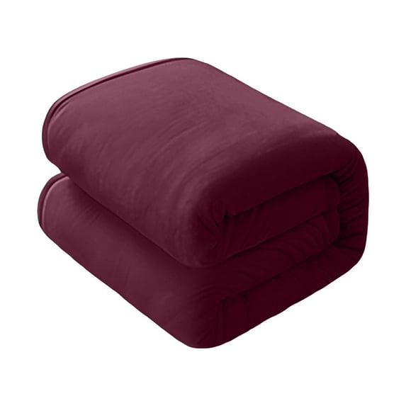 Fleece Flannel Blanket, Purple, Thick and Soft Microfiber Material for Warmth, Washable Throw for Sofa, Bed, and Couch, Cold Weather Blanket (2 Pcs)
