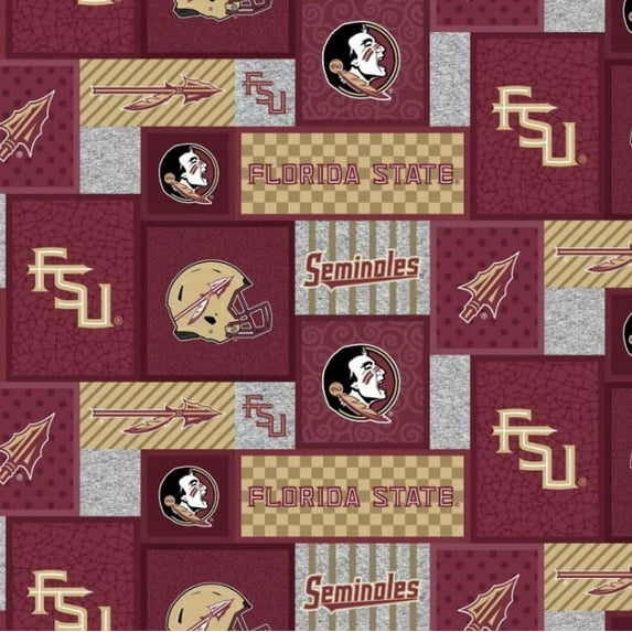 Fleece Florida State University Seminoles College Fleece Fabric Print by the yard (fsu1177)