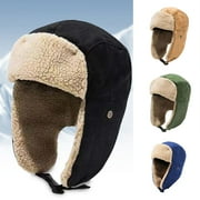 ZDWQFA Fleece Hat Men Warm Winter Hats Hunting Hat with Ear Flaps for Outdoor