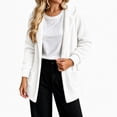thumbnail image 1 of Fleece Hooded Jackets for Women Casual Warm Open-Front Sweater Cardigans with Pockets Solid Long Sleeve Outerwear (XL, White), 1 of 6