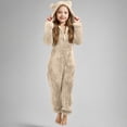 thumbnail image 1 of Fleece Hooded Onesie Pajamas Zip Up Hooded Onesie Zip-Front Girls Fleece Hooded Jumpsuit Long Sleeve One Piece Sleepwear With Pockets Boys Onesie Pajamas Girls Full Length Onesie Loose Fit Beige, 1 of 6
