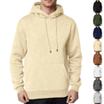 thumbnail image 1 of Fleece Hoodie Mens Plain Long Sleeve Hooded Sweatshirt Casual Basic Essential Drawstring Pullover Hoodie With Pocket Beige 2XL, 1 of 6