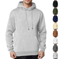 thumbnail image 1 of Fleece Hoodie Mens Plain Long Sleeve Hooded Sweatshirt Casual Basic Essential Drawstring Pullover Hoodie With Pocket Light Gray S, 1 of 6
