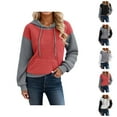 thumbnail image 1 of Hoodie Oversized Hoodie Womens Sweatshirt Casual Womens Hoodies Daily Wear Women's Casual Loose Fit Long Sleeve Color Block Pocket Hoodie Sweatshirt For Daily Wear Spring Autumn Winter, 1 of 5