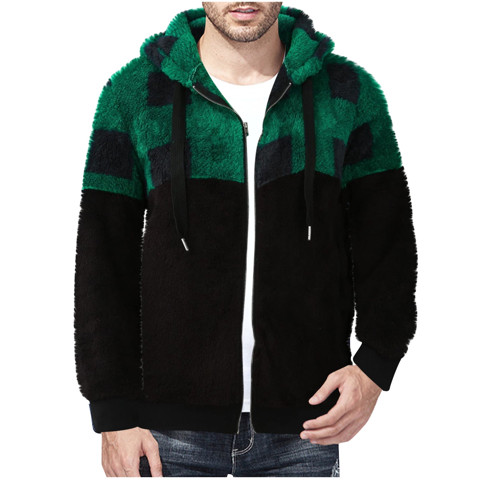 Women Long Sleeve Sherpa Fleece Hoodies Casual Zip Up Fuzzy Coat Pullover Sweatshirt Crop Tops Hoodie With Pockets
