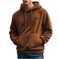 thumbnail image 1 of Fleece Hoodies Men Microfleece Hooded Sweatshirts Fall Winter Solid Color Hoodies Long Sleeve Tops Casual Pullover with Pockets Sweaters Plain Hoody Outwears for Sports Running, 1 of 5