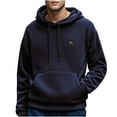 thumbnail image 1 of Fleece Hoodies Men Microfleece Hooded Sweatshirts Fall Winter Solid Color Hoodies Long Sleeve Tops Casual Pullover with Pockets Sweaters Plain Hoody Outwears for Sports Running, 1 of 5