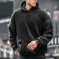 thumbnail image 1 of Fleece Hoodies for Men S-5XL Big and Tall Pullover Sherpa Plus Size Sweatshirts with Front Pocket Casual Solid Loose Warm Long Sleeve Hoodie, 1 of 5