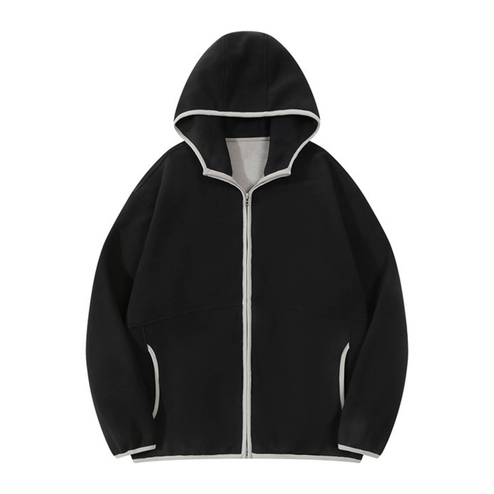 Fleece Hoodies Men Zip Up Microfleece Hooded Sweatshirts Fall