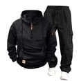 thumbnail image 1 of Fleece Hoodies for Mens Ultra Soft Textured Long Sleeve Blouses Quarter Zip Button Down Pullover Sweater Blouses with Pockets Athletic Stretch Wind Resistant Windbreaker Sweater Shirts, 1 of 3