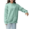 thumbnail image 1 of Fleece Hoodies for Womens Drawstring Adjustable Hooded Sweaters Shirts Long Sleeve Ultra Soft Textured Pullover Sweater Blouses with Kangaroo Pocket Spring Outfits 2025 Pullover Fall Winter Clothes, 1 of 7