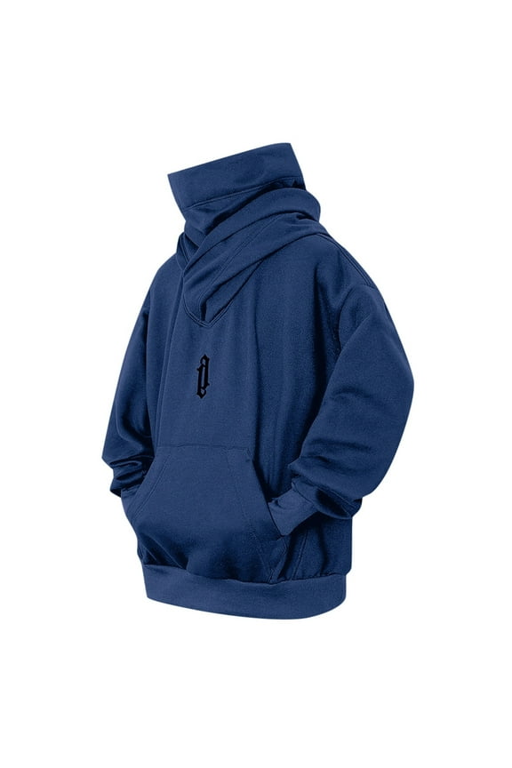 Fleece Hoodies for Men Cowl Neck Sweatshirts Casual Pullover Fall Winter Loose Fit Tops