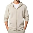thumbnail image 1 of Fleece Hoodies for Men Zip Up Sweatshirt Fleece Jackets Khaki XL, 1 of 6