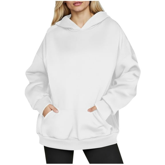 Fleece Hoodies for Women Oversized, Fashion Casual Outfits Fall Winter Blouses