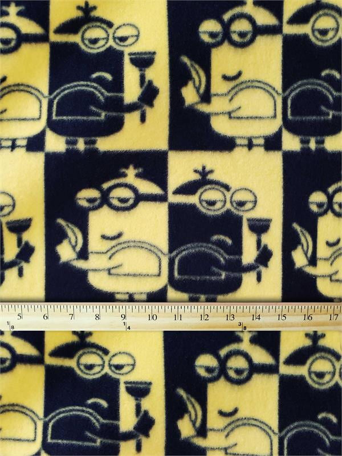 Fleece ILLUMINATION'S MINIONS Printed Fabric - BLACK & YELLOW (silhouette) / SOLD BY THE CONTINUOUS YARD