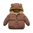thumbnail image 1 of Jacket Cute for Kids Boys Girls Toddler Baby Winter Warm Solid Coats Bear Ears Hooded Padded Outerwear Coat 3-4 Years, 1 of 4