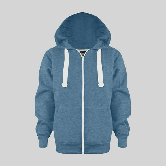 Fleece Jacket For Kids Boys Hoodies - Unisex Kids Solid Cotton Hooded Sweatshirt Pullover with Kangaroo Pocket for Girls 4-12 Years