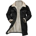 thumbnail image 1 of Jacket Men Double Trench Coat Casual Fall Winter Warm Peacoat Fall Winter Clothes, Black, Size M, 1 of 2