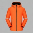 thumbnail image 1 of Fleece Jacket Men Waterproof Jackets for Men Winter Sherpa Fleece Lined Zip up Hooded Coats with Reflective Strip Hiking Windproof Long Sleeve Zipper Pockets Raincoats Outdoor Outerwear, 1 of 5