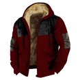 thumbnail image 1 of Fleece Jacket Men Zip Up Drawstring Hooded Jackets Winter Warm Coat with Pockets Heavyweight Outwear Loose Fit Mens Jackets, 1 of 2