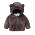 thumbnail image 1 of 1-6Y Girls Boys Cute Bear Ears Hoodies Jacket Little Child Winter Warm Snowsuit, 1 of 5