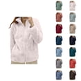 thumbnail image 1 of Fleece Jacket Women 2026 Casual Soft Warm Long Sleeve Stand Collar Full Zip Up Winter Coat Outerwear, 1 of 4