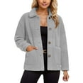 thumbnail image 1 of Jacket Women Button Down Long Sleeve Comfort Warm Jacket Fall Clothes Women Winter Jacket, 1 of 6