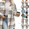 thumbnail image 1 of Fleece Jacket Women Dqueduo Women's Fashion Long Sleeve Winter Leisure Refined Casual Jacket , Multiple Styles Light Blue XL, 1 of 5
