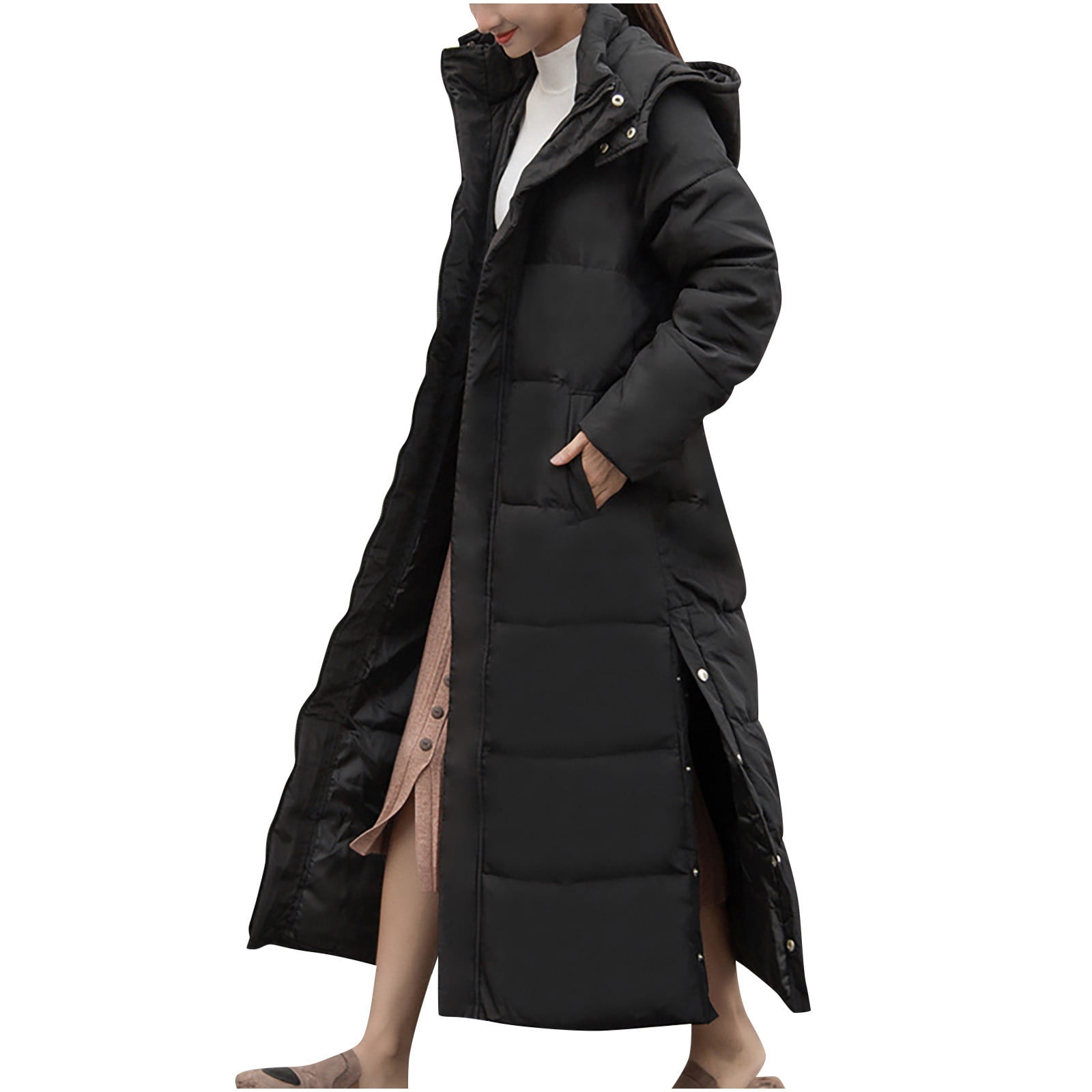  jsarle black of friday deals 2023 lightning deals of today  prime by hour Woman Coat Plus Size Winter Warm Quilted Puffer Jacket Thick  Hood Maxi Down Coats Lined Sherpa Outerwear Cold