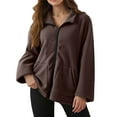 thumbnail image 1 of Fleece Jacket Women Fuzzy Winter Jacket Warm Zip Up Jackets Fall Cardigan Coffee M, 1 of 5