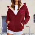 thumbnail image 1 of Jacket Women Heavyweight Jackets Cozy Lined Hooded Open Front Cardigan for Autumn Winter Outdoor Activities Women's Coats XXL, 1 of 5