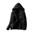 thumbnail image 1 of Fleece Jacket Women Ladies Fleece Thickened Warm Hooded Reversible Jacket Womens Fleece Jacket, 1 of 5