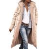 Fleece Jacket Women Long Puffer Coat Women Oversized Reversible Jackets Shearling Hooded Winter Fashion Coat Clothes Beige XXXL