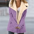 thumbnail image 1 of Jacket Women Long Sleeve Jackets with Hood Autumn Winter Mid Length Casual Outerwear Cozy Comfort Women's Coats Purple XXXL, 1 of 5