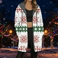 thumbnail image 1 of Jacket Women Longline Jackets Christmas Print Winter Cozy Lined Full Zip Outerwear for Cold Weather Womens Coats White XXXXL, 1 of 5