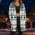 thumbnail image 1 of Jacket Women Longline Jackets Christmas Print Winter Cozy Lined Full Zip Outerwear for Cold Weather Womens Trench Coat White XXXL, 1 of 5