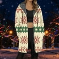 thumbnail image 1 of Jacket Women Longline Jackets Christmas Print Winter Cozy Lined Full Zip Outerwear for Cold Weather Womens Winter Coat Yellow XXL, 1 of 5