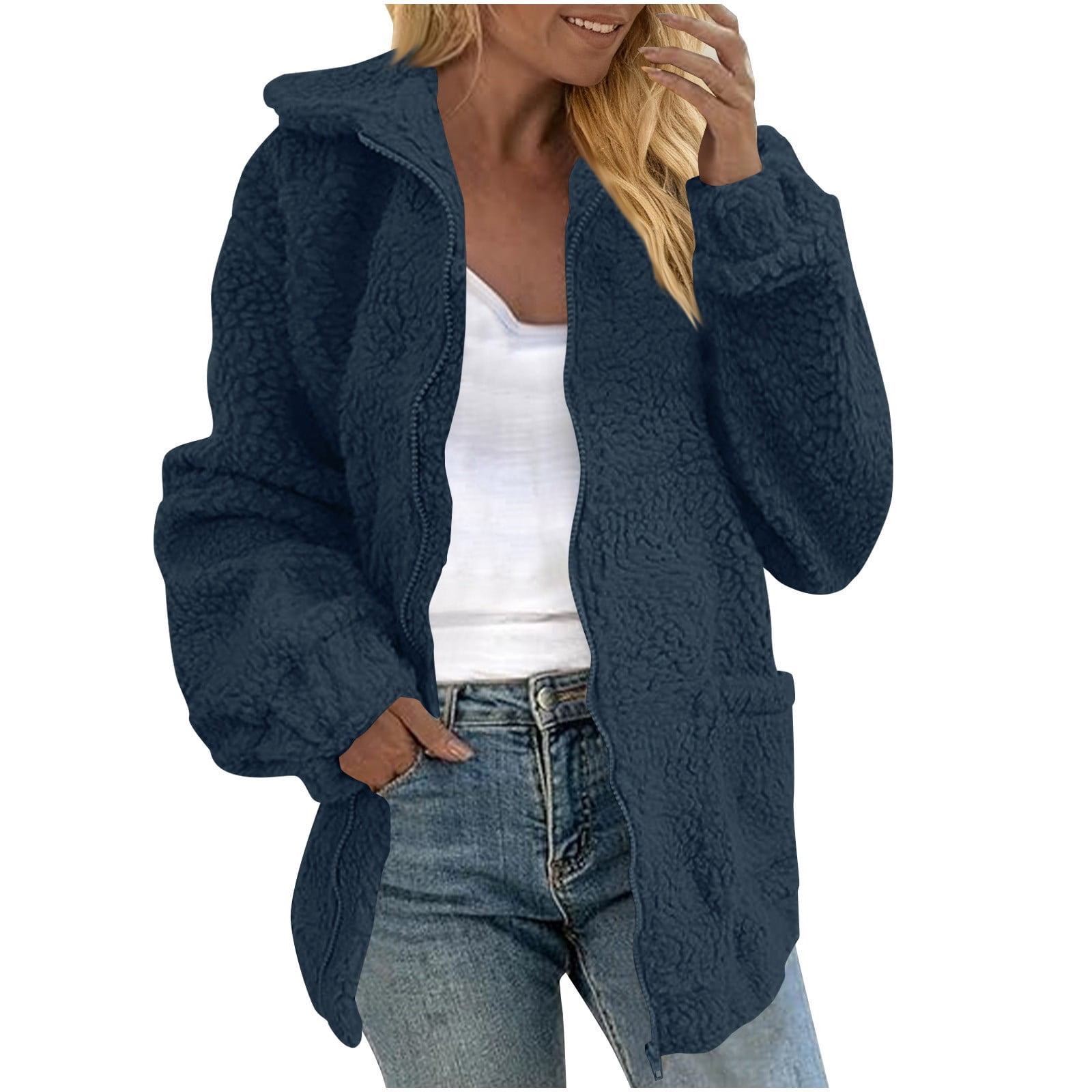 Fleece Jacket Women Sevevn Women's Fashion Winter Coats Oversized ...