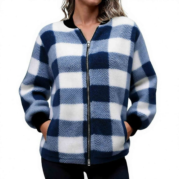 Fleece Jacket Women Sherpa Zip Up Fall Jackets Winter Coats Warm Outwear 2025 Fashion Clothing