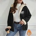 thumbnail image 1 of Fleece Jacket Women Woman Coat Fashion Women Oversized Zip Solid Casual Coat Long Sleeve Hooded Casual Outwear Jackets Pockets Tops C Black M, 1 of 7