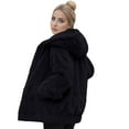 thumbnail image 1 of Fleece Jacket Women, Yigetop Womens Fuzzy Fleece Lapel Open Front Long Cardigan Coat Faux Warm Winter Outwear Jackets Sherpa Jacket Women Black 2XL, 1 of 5