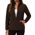 thumbnail image 1 of Fleece Jacket Women with 6 Pockets Lightweight Full Zip Coat Winter Fall Outerwear for Hiking,Travel, L, 1 of 3