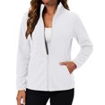 thumbnail image 1 of Fleece Jacket Women with 6 Pockets Lightweight Full Zip Coat Winter Fall Outerwear for Hiking,Travel, XL, 1 of 3
