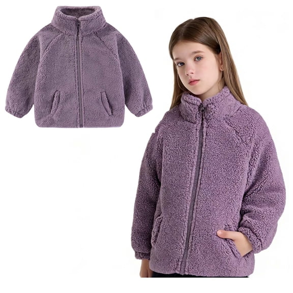Fleece Jacket for Boys Winter Coat Boys Long Sleeve Lightweight Zip Up Fuzzy Jacket 12-24 Months Winter Clothes for Girls