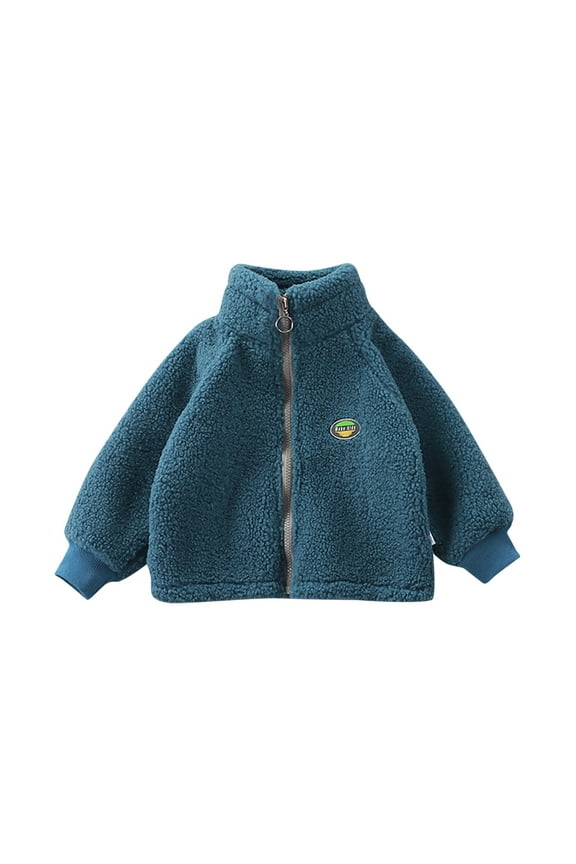 Fleece Jacket for Kids Winter Coat Zip Up Long Sleeve Fuzzy Jacket Baby Girl Clothes Winter 3-4 Years