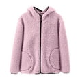 thumbnail image 1 of Fleece Jacket for Kids with Hooded Long Sleeve Zip Up Outerwear Winter Clothes Girl 8-10 Years, 1 of 2