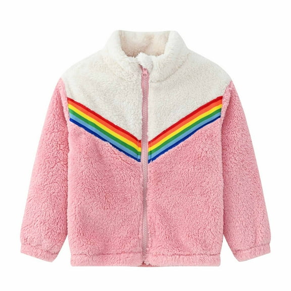 Fleece Jacket for Toddler Girls Boys Cute Zip Up Fuzzy Long Sleeve Coat Stand Collar Warm Winter Outwear Clothes