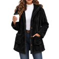 thumbnail image 1 of Fleece Jacket for Women Hooded Sherpa Jacket Button Down Cable Knit Long Sleeve Fall Winter Warm Coat with Pockets, 1 of 7