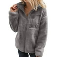 thumbnail image 1 of Fleece Jacket for Women Zipperr Long Sleeve Fuzzy Warm Jackets Womens Fall Jackets Women Jacket, 1 of 4