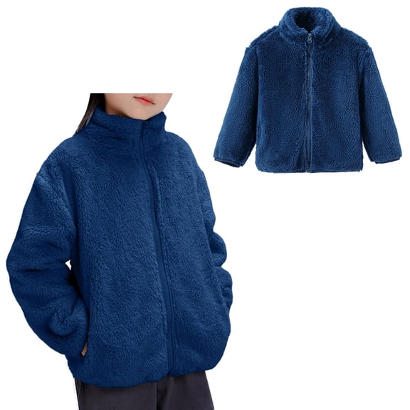 Jackets Winter Coat Zipper Long Sleeve Thick Warm Outerwear Winter Clothes for Toddler Girls 1-2 Years